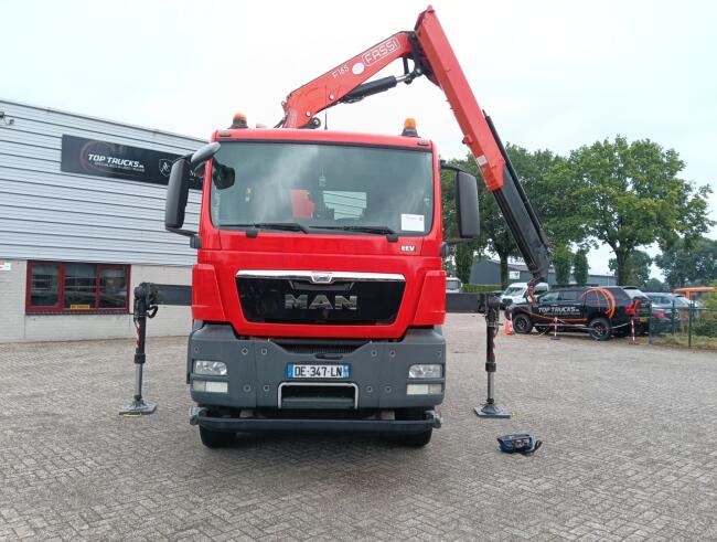 MAN TGS 35.360 8x2 - Fassi 16TM Kraan, Machine transporter, Oprijwagen, afsleepwagen 6.2T. lier TT 4973