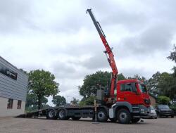 MAN TGS 35.360 8x2 - Fassi 16TM Kraan, Machine transporter, Oprijwagen, afsleepwagen 6.2T. lier TT 4973
