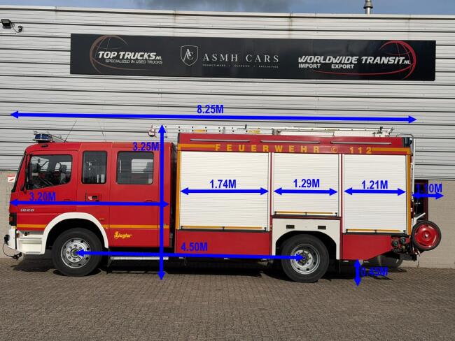 Mercedes-Benz ATEGO 1628 2400 ltr water - 200 ltr schuim - 4x2 - Super Crew - Ziegler pomp - Lier - Generator -  Euro 3 - Brandweer, Feuerwehr, Fire truck TT 5010